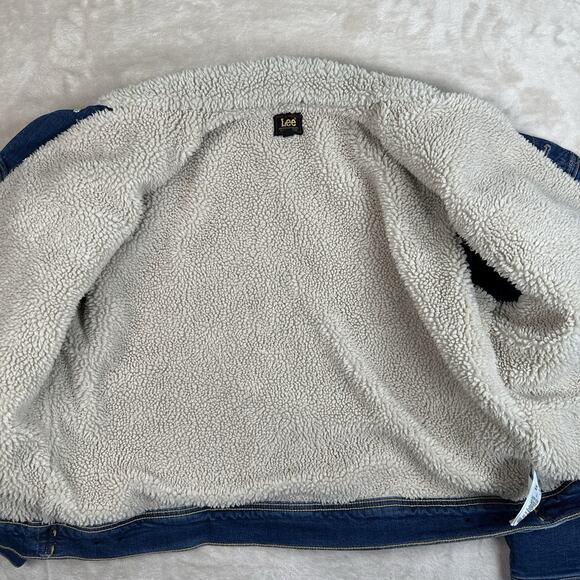 NWT Lee Rider Sherpa Line Denim Blue Jean Jacket Women’s Size XL Western - Picture 11 of 13